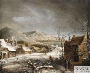 Winterliche Dorfstrase by Jan Looten