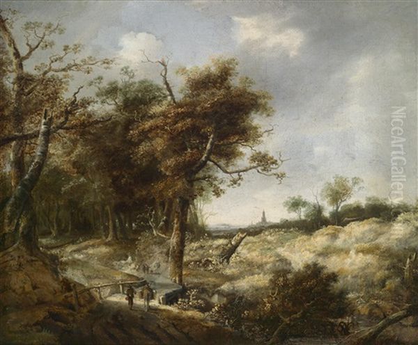 Dunenlandschaft Mit Einem Waldweg Und Figurenstaffage - view 1