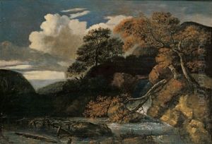 Hugelige Landschaft Mit Fluss by Jan Looten