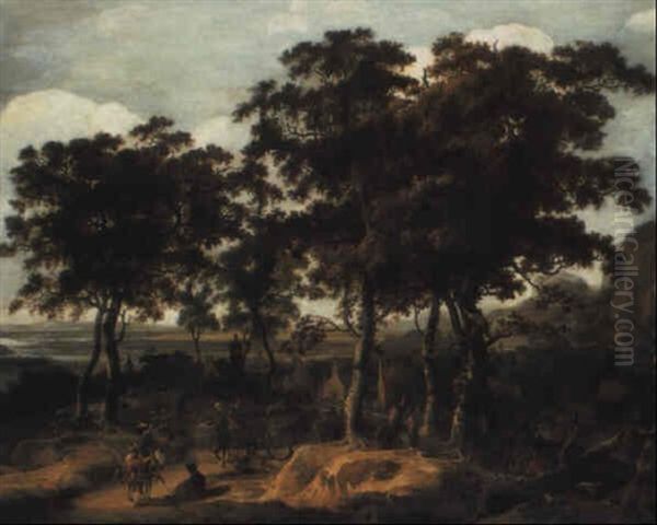 An Extensive River Landscape With A Hawking Party In The Foreground - view 1
