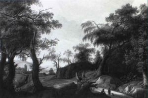 Waldlandschaft Mit Rastenden Bauern