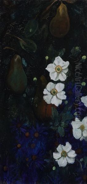 Asters, Michaelmas Daisies And Pears - view 1