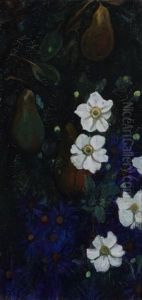Asters, Michaelmas Daisies And Pears by Jacobus Van Looy