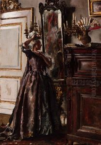 Elegant Woman In Front Of A Mirror by Romain Looymans