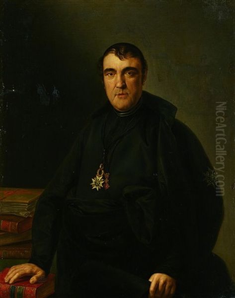 Retrato De Clerigo Con La Gran Cruz De Carlos Iii, Quizas Se Trate Del Bibliotecario De Corte - view 1