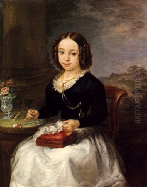 Retrato De Nina Bordando - view 1