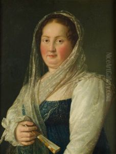 Retrato De Dama Con Mantilla Blanca