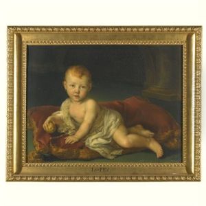 Portrait Of Isabel De Borbon, Infanta Of Spain, When A Baby by Vicente Lopez y Portana