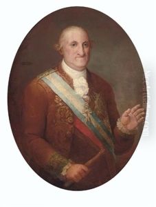Portrait Of King Charles Iv Of Spain Wearing The Order Of The Golden Fleece by Vicente Lopez y Portana