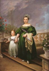 La Reina Gobernadora M. Cristina De Borbon Y Su Hija La Infanta Isabel by Vicente Lopez y Portana