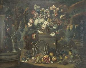 Still Life Of Flowers, Fruit And Birds Still Life Of Flowers, Fruit And Birds