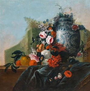 Still Life With Flowers And Vase In A Landscape Still Life With Flowers And Vase In A Landscape