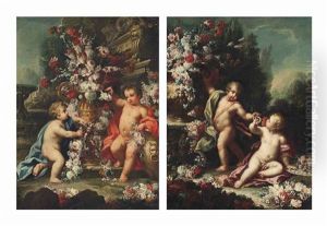 Two Putti by Gasparo Lopez