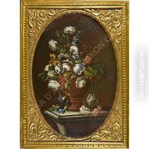 A) Vaso Di Fiori B) Mazzo Di Fiori by Gasparo Lopez