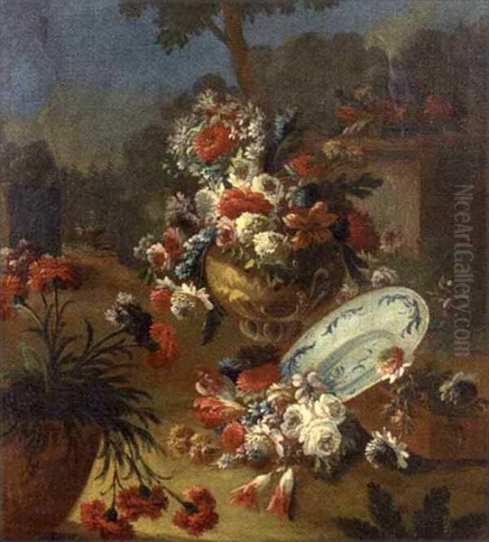 Vase De Fleurs Sur Fond De Paysage - view 1
