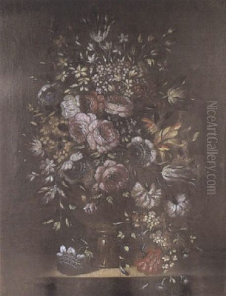 Vase De Fleurs Sur Un Entablement - view 1