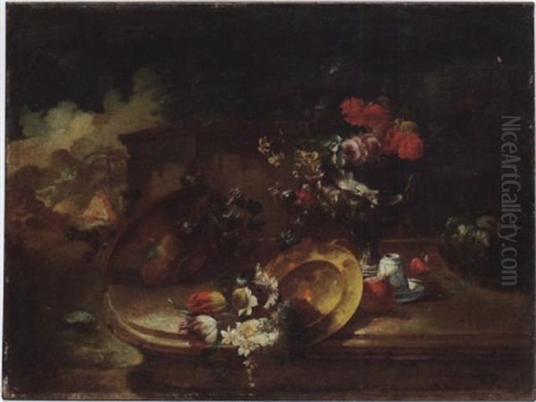 Stilleben Mit Blumen Und Fruchten Im Freien - view 1