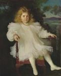Portrait Of Marjorie Coldwell Westinghouse (young Girl In A White Dress) by Frank Weston Benson