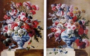 Vase De Fleurs Sur Un Entablement by Gasparo Lopez