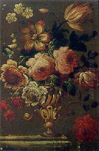 Flowers In An Urn On A Table Flowers In An Urn On A Table