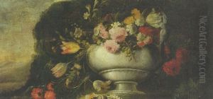 Flowers In An Urn In A Landscape Flowers In An Urn In A Landscape