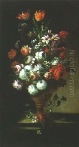 A Still Life Of Flowers In A Small Urn - view 1
