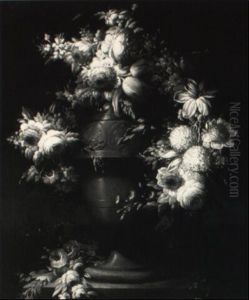 Still Life Of Flowers In Stone Urn