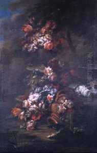 Natura Morta Di Fiori Su Sfondo Di Giardino by Gasparo Lopez