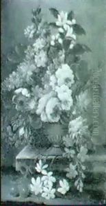 Nature Morte De Fleurs Et Cerises