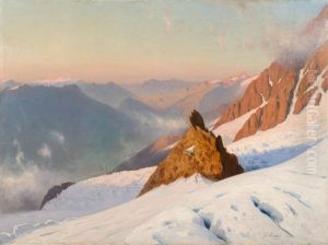 Rocher Des Grands Mulets Et La Vallee De Chamonix by Gabriel Loppe
