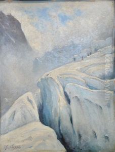 Cordee Sur Le Glacier (du Geant) by Gabriel Loppe