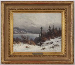 Paysage Lacustre, Temps De Neige