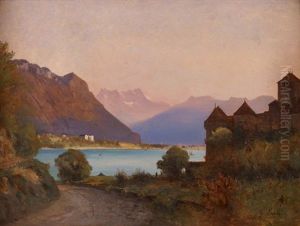 Chateau De Chillon Et Vue Sur Le Lac Leman by Gabriel Loppe