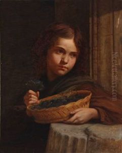 Roman Girl With Flowers In A Basket