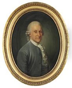 Portrait Of Merchant Peder Winkel by Christian August Lorentzen