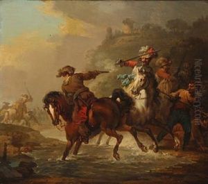 Battle Scene by Christian August Lorentzen