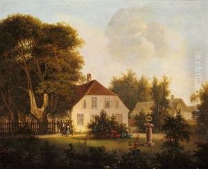 In The Back Garden Of Ermelundshuset Near The Deer Garden North Of Copenhagen by Christian August Lorentzen