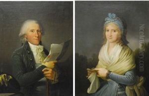 Portrait Of Hans De Brink-seidelin (+ Mariane Bartholin Brink-seidelin; 2 Works)