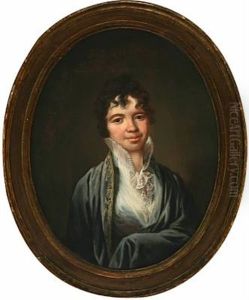 Portrait Of Mr. Johan Ludwig Heining's Second Wife by Christian August Lorentzen