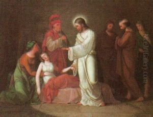 Christ Raising The Daughter Of Jairus by Christian August Lorentzen