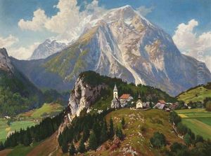 Der Grosglockner Mit Heiligenblut Im Vordergrund by Carl Lorenz