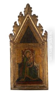 Thronende Madonna Mit Kind Vor Goldgrund by Ambrogio Lorenzetti