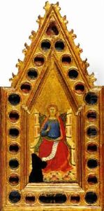 Christ Enthroned Before A Franciscan Monk by Pietro Lorenzetti