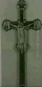 A Cruciform With Images Of Christ Crucified, The Magdalen   And St John The Evangelist And The Holy Dove