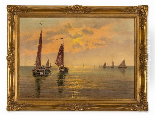 Fishing Boats At Dusk - view 1