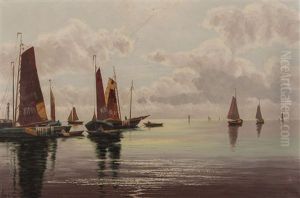 Lodzie Rybackie Na Morzu by Ernst Hugo Lorenz-Morovana