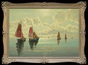 Keelboats by Ernst Hugo Lorenz-Morovana
