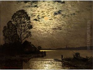 See Bei Mondschein by Ernst Hugo Lorenz-Morovana