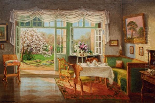 Interior With A View On A Garden In Bloom - view 1