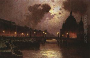 Die Schlossbrucke In Berlin by Ernst Hugo Lorenz-Morovana